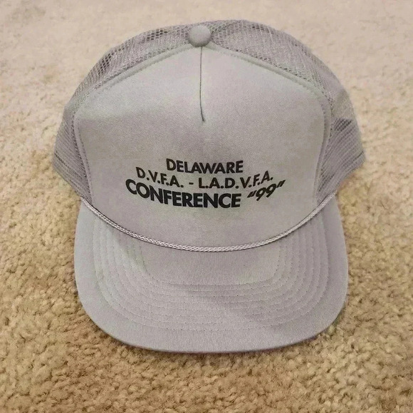 Delaware Conference Grey Snapback Mesh Mens Vintage Hat 1999 Rope - Picture 1 of 4